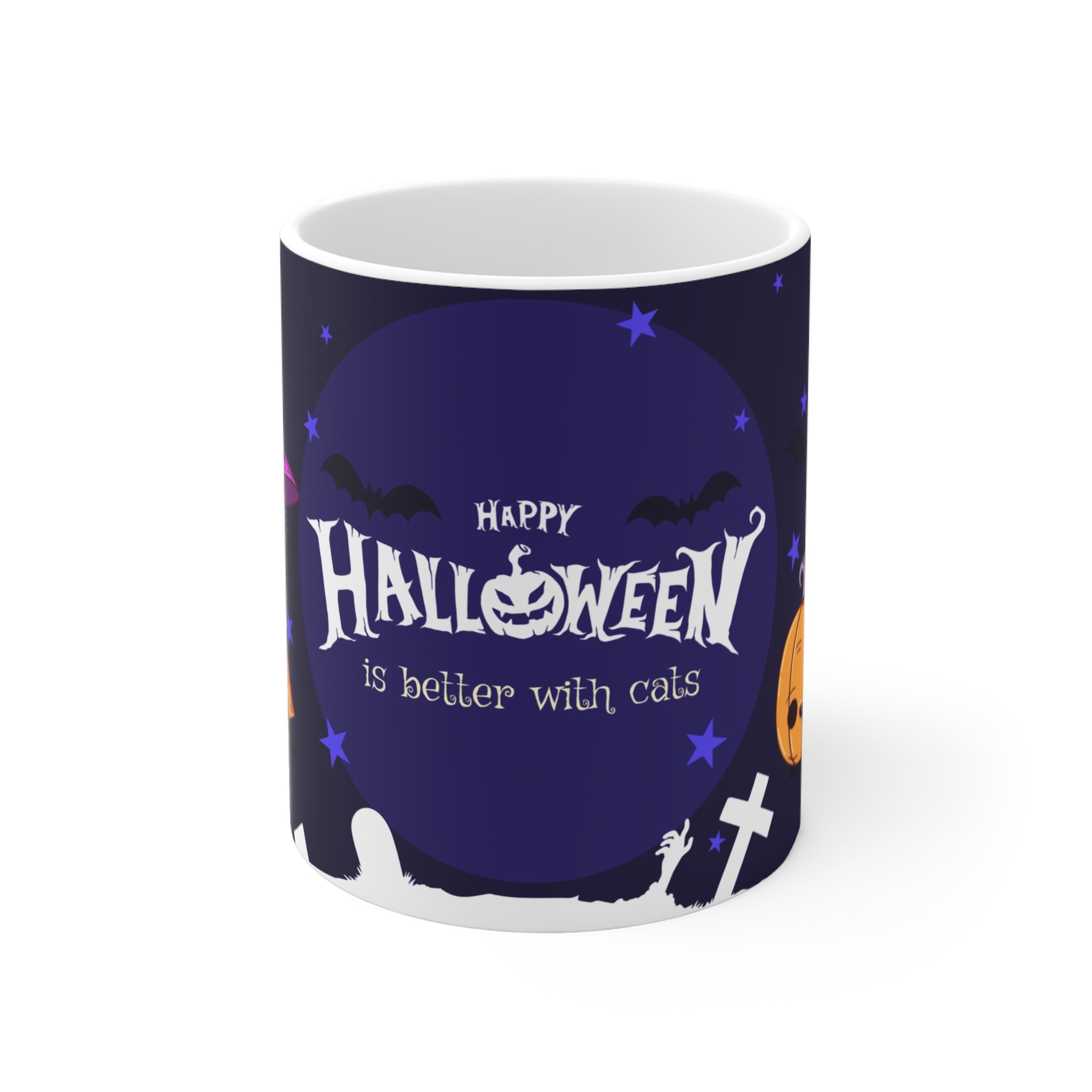 Happy Halloween with Witch's Cats | Mug